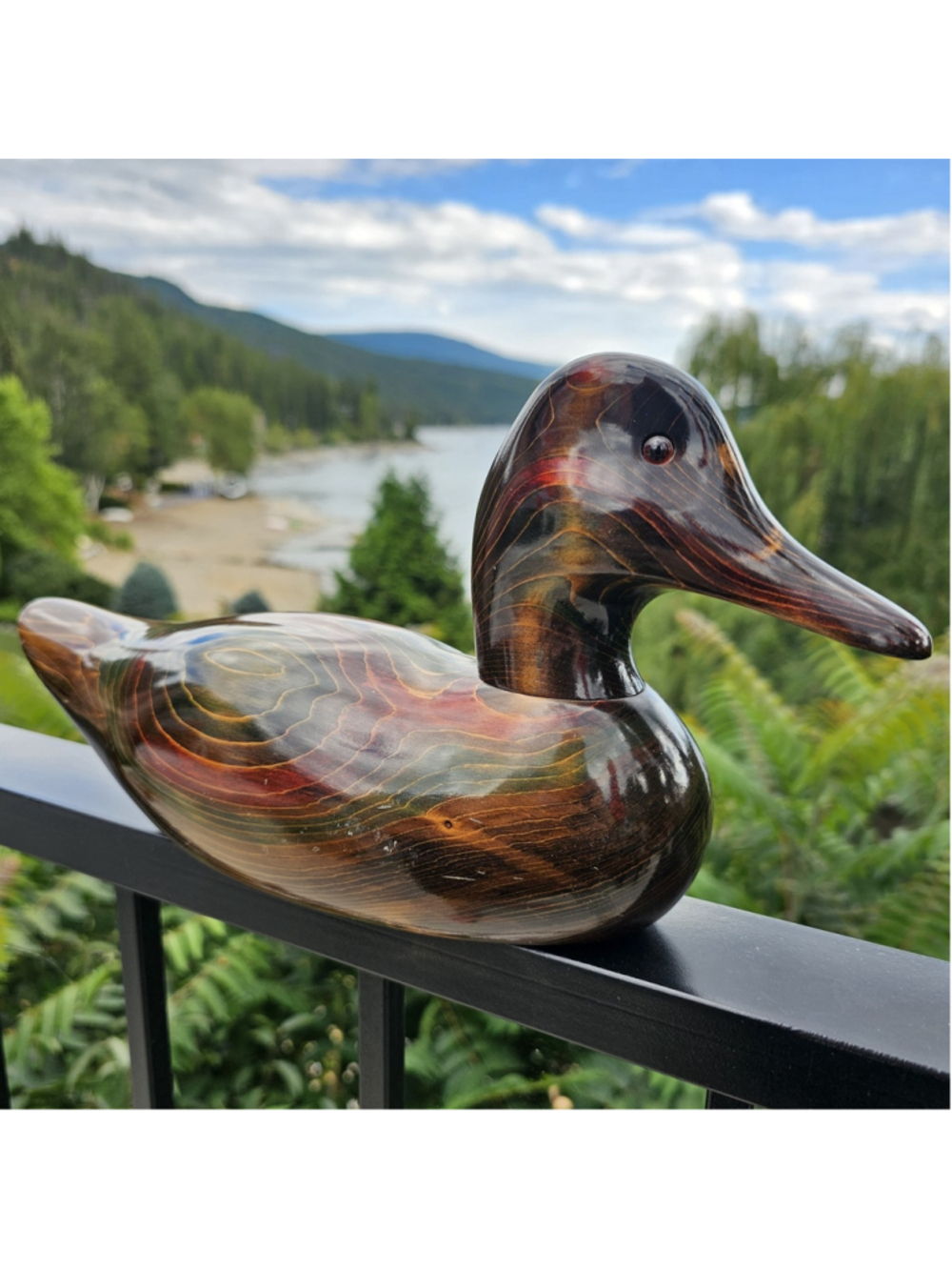 Vintage Bundy & Company Signed Wooden Duck Decoy Folk Art 12.5” USA